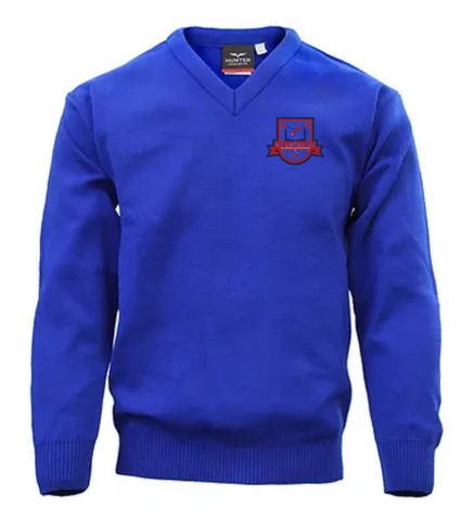 St Paul's Crested V Neck Jumper